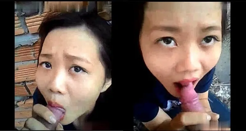 Nhân tình bú củ khoải ở vườn sau nhà