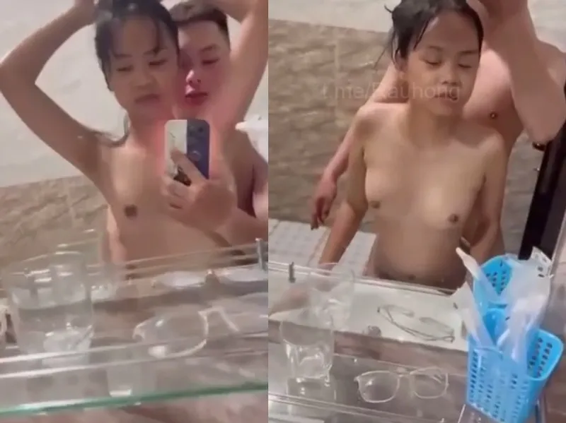 Nhỏ nhắn em cùng thằng bồ trả bài trước gương quay kỉ niệm